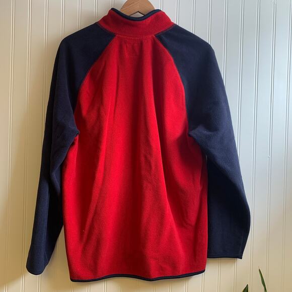 Old Navy Red Navy Fleece Quarter Zip Pullover Mens Sweatshirt XL - Picture 2 of 5